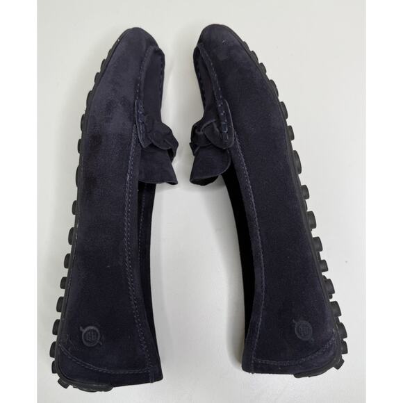 Born Kasa Driving Loafers Womens 11 M Navy Blue Suede Slip On Moccasin Flats - Picture 6 of 11